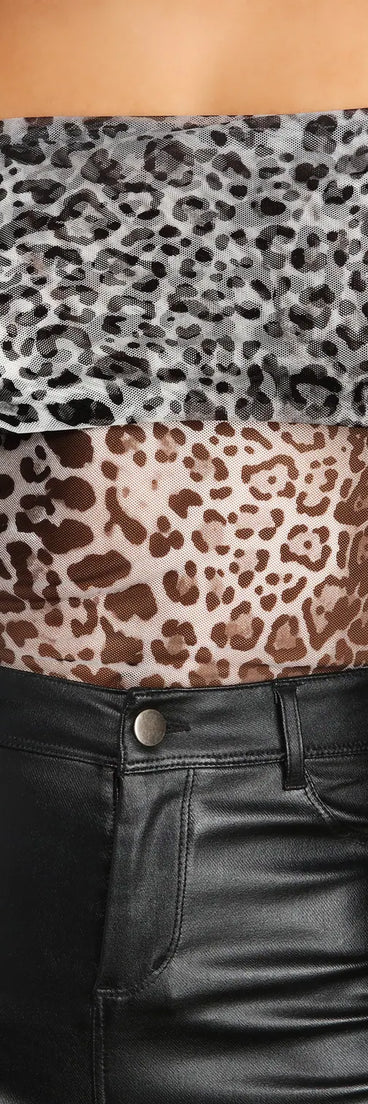 Fabulously Fierce Mesh Off Shoulder Bodysuit