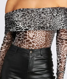 Fabulously Fierce Mesh Off Shoulder Bodysuit