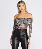 Fabulously Fierce Mesh Off Shoulder Bodysuit