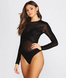 Lace Detail Mesh Bodysuit