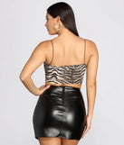 Sequin Tiger Print Crop Top