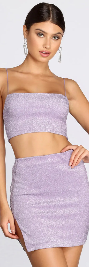 Glitter Queen Knit Crop Top