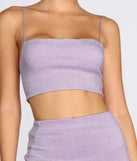 Glitter Queen Knit Crop Top