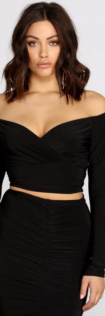 Be Mine Off Shoulder Crop Top