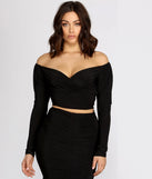 Be Mine Off Shoulder Crop Top
