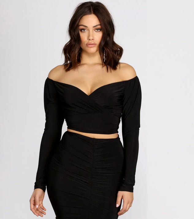 Be Mine Off Shoulder Crop Top