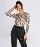 Fierce And Fab Snake Print Bodysuit
