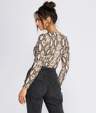 Fierce And Fab Snake Print Bodysuit