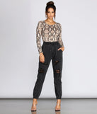 Fierce And Fab Snake Print Bodysuit