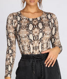 Fierce And Fab Snake Print Bodysuit