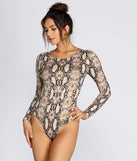 Fierce And Fab Snake Print Bodysuit