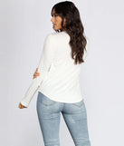 Knit Wrap Front Blouse