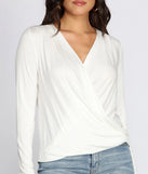 Knit Wrap Front Blouse