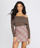 Ribbed Knit Off The Shoulder Top