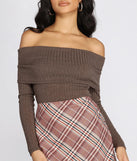 Ribbed Knit Off The Shoulder Top
