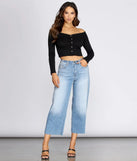 Button Detail Ribbed Knit Crop Top