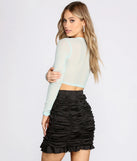 Sheer She Goes Mesh Rhinestone Crop Top