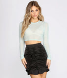 Sheer She Goes Mesh Rhinestone Crop Top