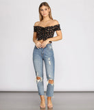 Flower Girl Lace Up Crop Top