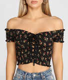 Flower Girl Lace Up Crop Top