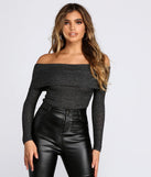 Off Shoulder Ribbed Sweater