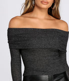 Off Shoulder Ribbed Sweater