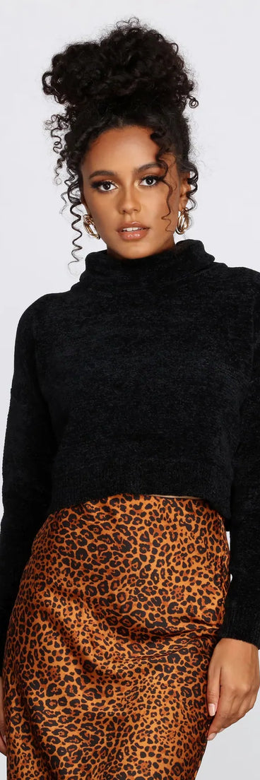 Chenille Cropped Sweater