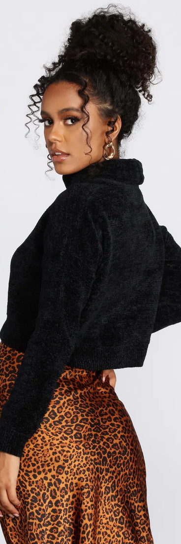 Chenille Cropped Sweater