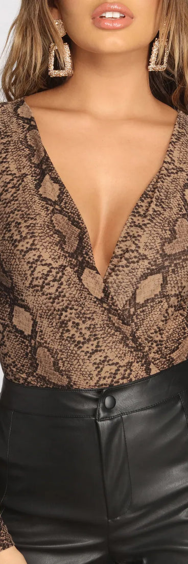 Snake You Out Brushed Knit Bodysuit