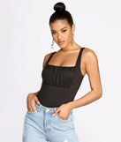 Ruched Detail Knit Bodysuit