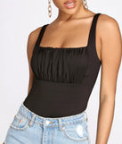 Ruched Detail Knit Bodysuit