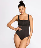 Ruched Detail Knit Bodysuit
