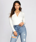 Wrapped In Basics Surplice Bodysuit