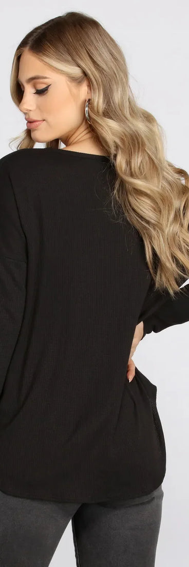 Cozy Thermal Scoop Neck Top