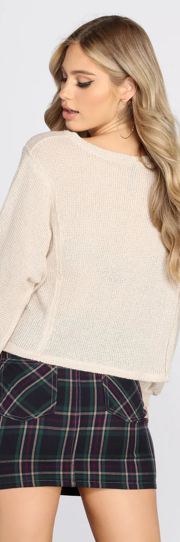 Keepin' Knit Cute And Casual Top