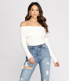 Off The Shoulder Merrow Hem Bodysuit