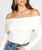 Off The Shoulder Merrow Hem Bodysuit