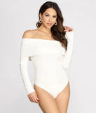 Off The Shoulder Merrow Hem Bodysuit