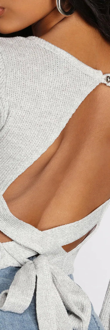 Cross & Tie Back Knit Top