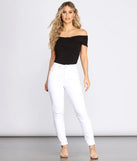 Ribbed Off Shoulder Crossover Top
