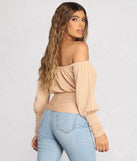 All About Knit Ribbed Off Shoulder Top