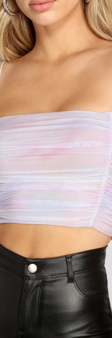 Tie Dye Ruched Crop Top