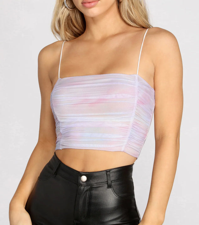 Tie Dye Ruched Crop Top