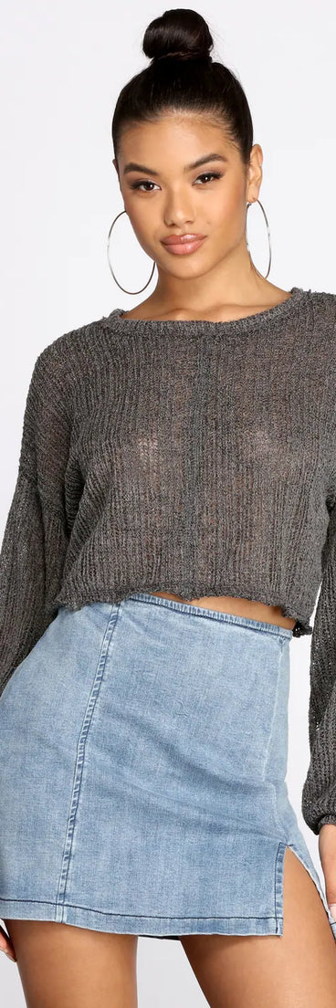Relaxin' & Loungin' Knit Cropped Top