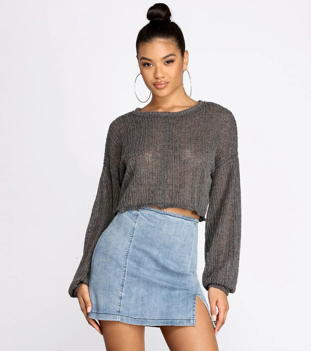 Relaxin' & Loungin' Knit Cropped Top