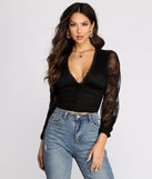 Time And Lace Deep V Crop Top