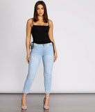 Drawstring Hem Casual Cami