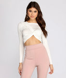 Twist Front Knit Crop Top