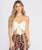 Smocked Tie Front Tube Top