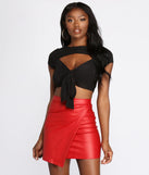 Tie Front Cut Out Crop Top